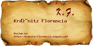 Kránitz Florencia névjegykártya